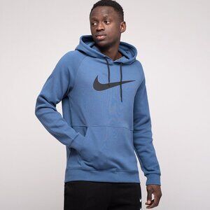 Nike Dri-Fit Hoodie Mens Size M French Terry Lined Lightweight Blue Swoosh NWT